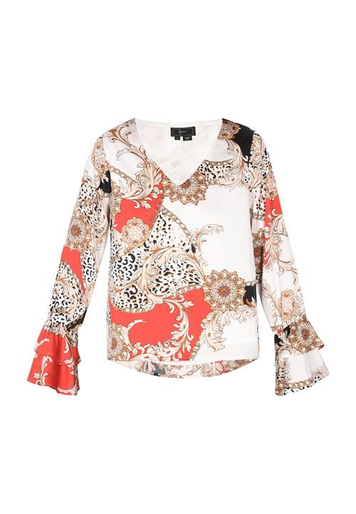 faina Bluse  cappuccino / melon / sort / hvid
