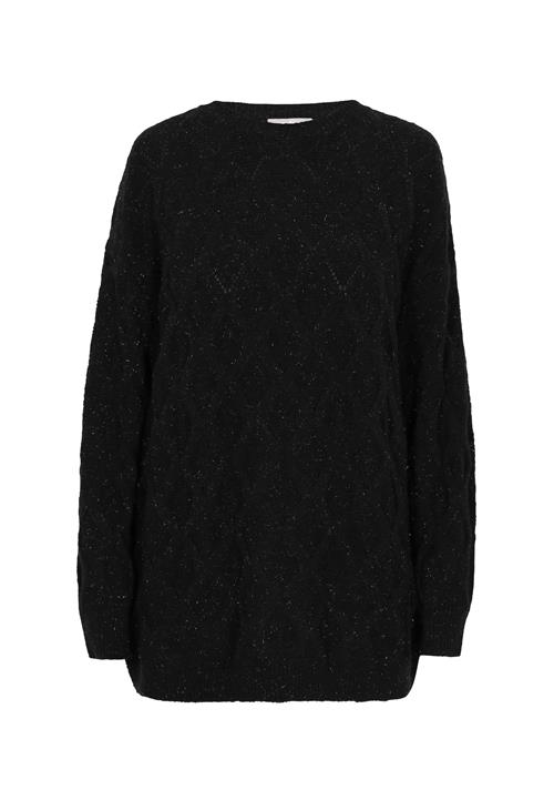 Usha Pullover i overstørrelse  sort-meleret