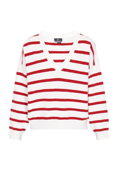 DreiMaster Maritim Pullover  mørkerød / hvid