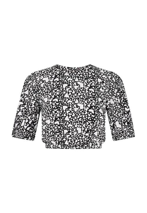 myMo ROCKS Bluse 'Valentine's Day'  sort / hvid