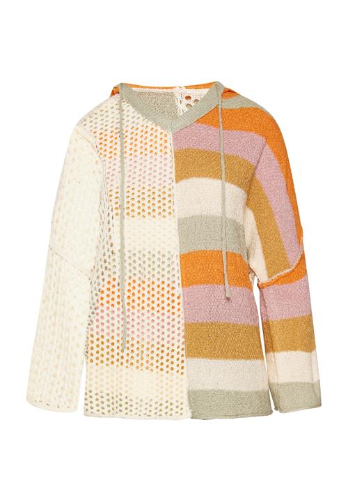 swirly Pullover  beige / curry / orange / lyserød