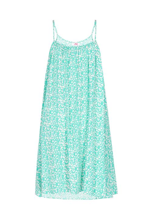 swirly Kjole 'Spring Summer'  turkis / hvid