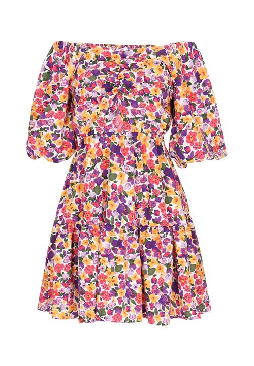 swirly Sommerkjole 'Spring Summer'  lilla / lavendel / pink / hvid