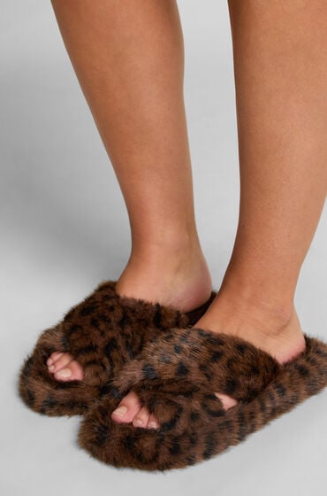 Hunkemöller Hjemmesko Fake Fur Beige