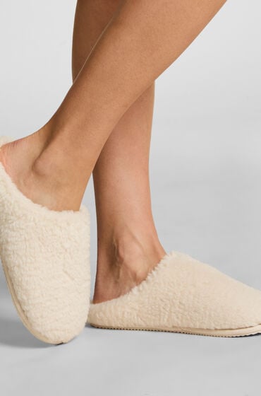 Hunkemöller Hjemmesko Fake Fur hvid