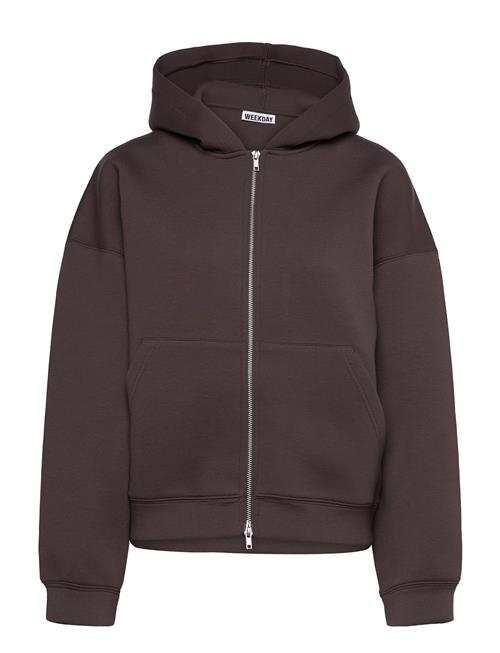 Over D Scuba Zip-Hoodie Weekday Brown