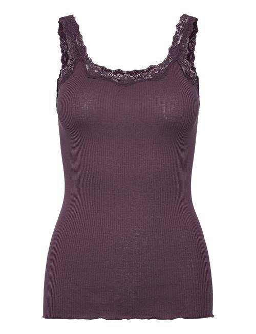Rwbabette Sl Deep Back Lace Top Rosemunde Burgundy