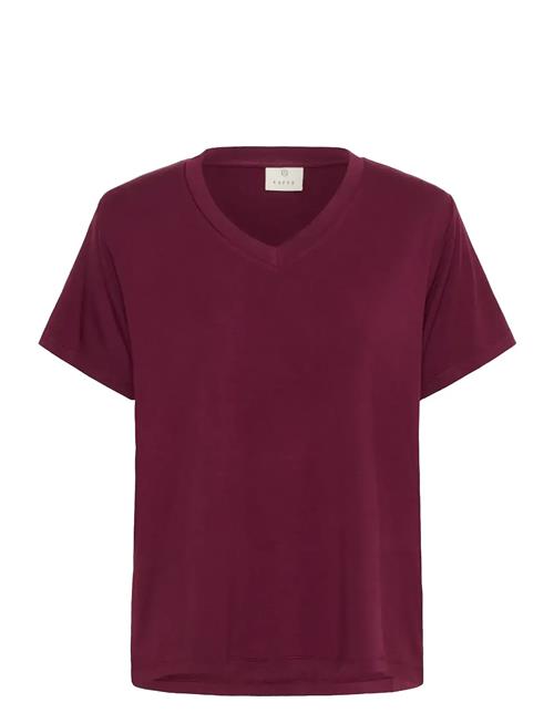 Kafrida V-Neck T-Shirt Kaffe Burgundy