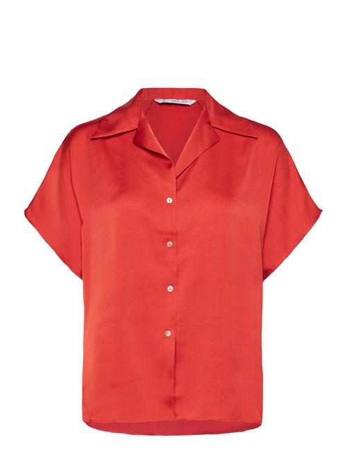 Short Sleeve Fluid Shirt Mango Red