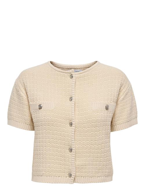 Onlkiel S/S Button Card Knt Moch ONLY Cream