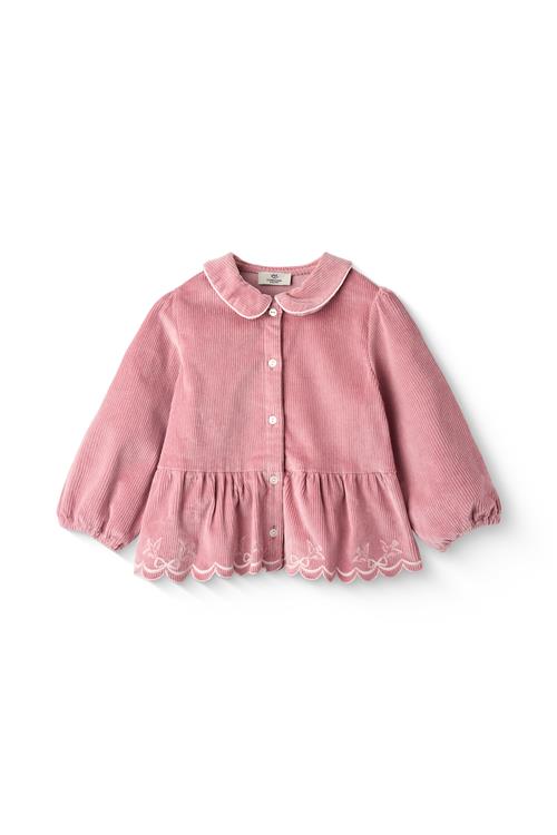 Copenhagen Colors Bluse I Fløjlsbukser Med Broderi Rose  Rose 98 cm  Lyserød  98 cm  kvinde
