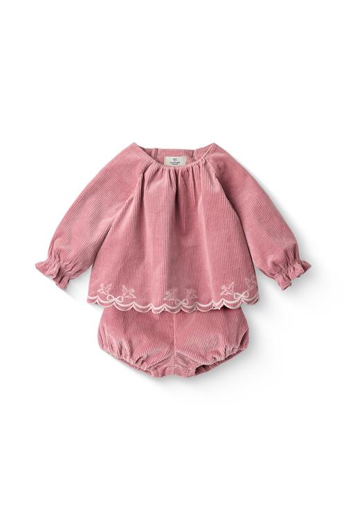 Copenhagen Colors Babysæt I Broderet Fløjl Rose  Rose 80 cm  Lyserød  80 cm  kvinde