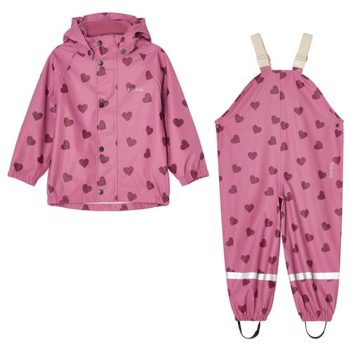 Kuling San Marino Uforet Regnsæt Mauve Hearts  74/80 cm  Lilla  74/80 cm  Unisex