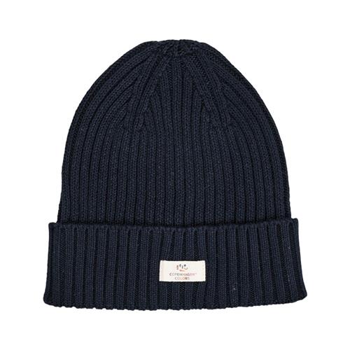 Copenhagen Colors Cotton Knitted Classic Beanie  Navy 48/50 cm  Marineblå  48/50 cm  Unisex