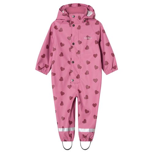 Kuling Leeds Uforet Regnovertræksdragt Mauve Hearts  110/116 cm  Lilla  110/116 cm  Unisex