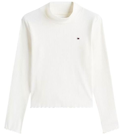 Tommy Hilfiger Bluse - Rib/Mock Neck - Ivory Silk