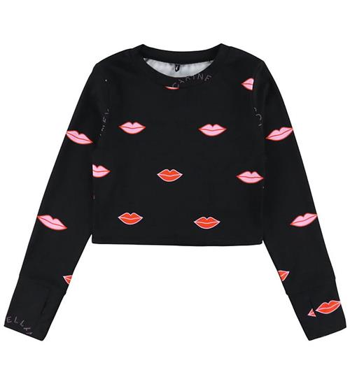 Stella McCartney Kids Badebluse - UV50+ - Black/Red Lips