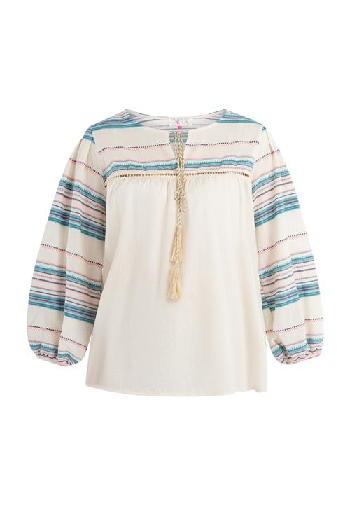 IZIA Bluse  navy / turkis / lyserød / uldhvid