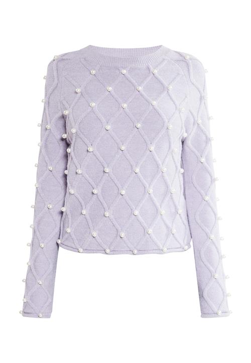 faina Pullover  lyselilla / perlehvid