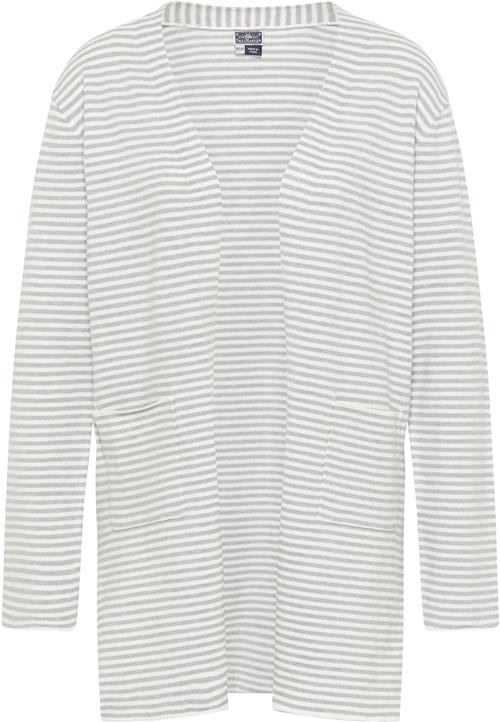 DreiMaster Maritim Cardigan 'Kilata'  grå-meleret / uldhvid