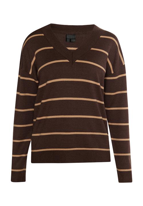 DreiMaster Klassik Pullover 'Baradello'  beige / mørkebrun
