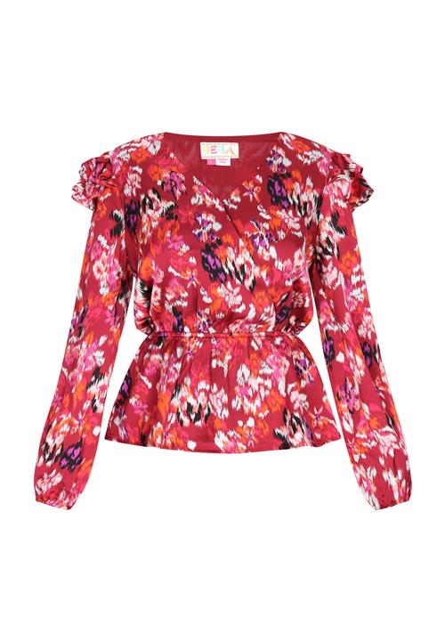 IZIA Bluse  orange / magenta / sort / hvid