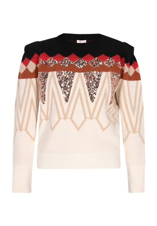 IZIA Pullover  lysebeige / guld / rød / sort