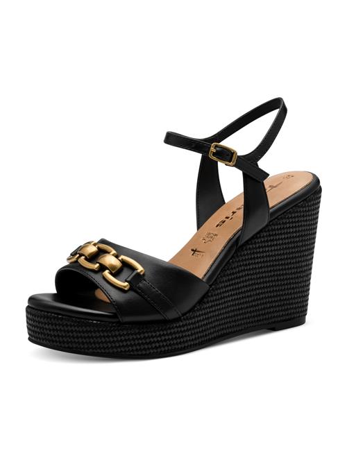 Tamaris Sandaler  guld / sort