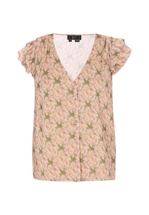 faina Bluse 'Fashion Look'  beige / camel / kiwi / lyserød