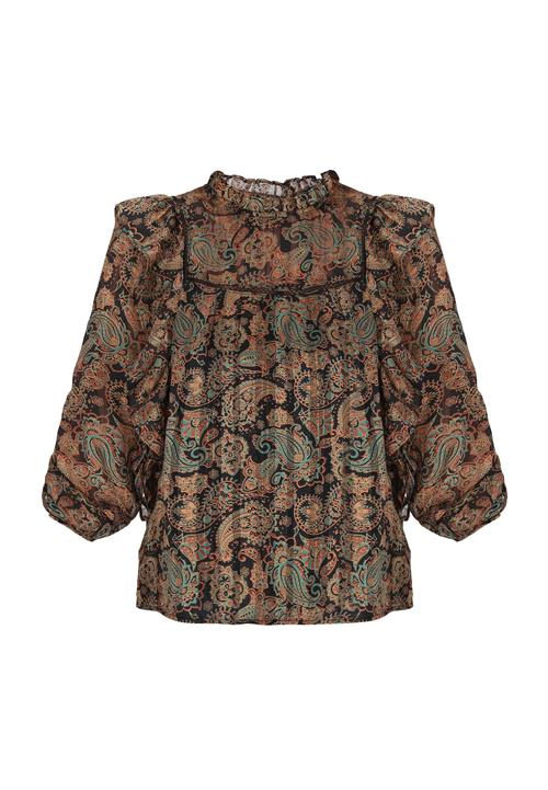 Se usha FESTIVAL Bluse 'Fashion Look'  beige / aqua / brun / sort ved About You