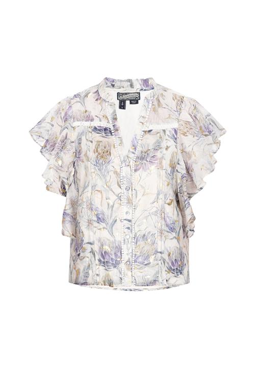 DreiMaster Vintage Bluse  blå / guld / mørkelilla / hvid