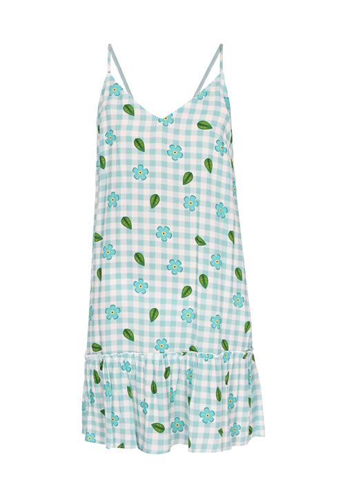 swirly Sommerkjole 'Spring Summer'  turkis / grøn / hvid