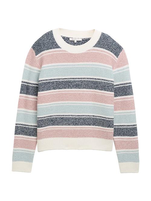 TOM TAILOR DENIM Pullover  lyseblå / blå-meleret / gammelrosa / hvid