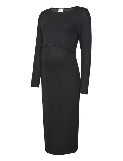 Mlbrynna June Ls Jrs Midi Dress 2F Noos Mamalicious Black