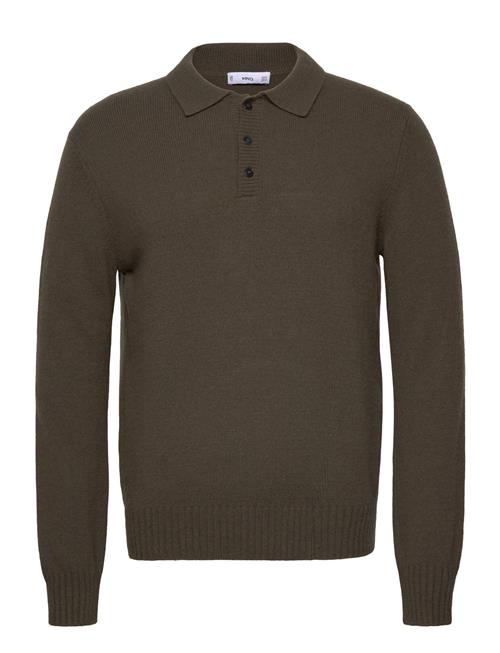 Se Polo Collar Wool Sweater Mango Khaki ved Booztlet