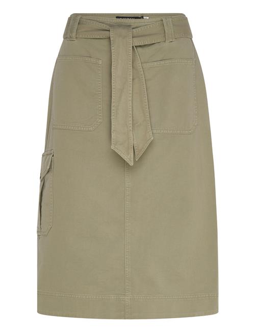 Belted Cotton Twill Pencil Skirt Lauren Ralph Lauren Khaki