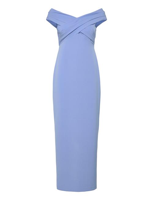 Crepe Off-The-Shoulder Gown Lauren Ralph Lauren Blue