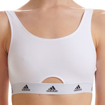 adidas BH Scoop Bralette Hvid bomuld Large Dame