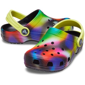Crocs Classic Solarized Clog Toddler Sort mønstret US C7 (EU 23-24) Barn