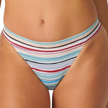 Sloggi Shore Candy Basslet Brazilian Bikini Brief Lyseblå Stribe Medium Dame