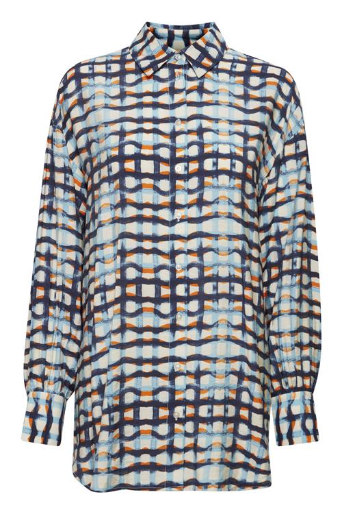 Fransa Bluse 'Misa'  beige / blå / gul / orange