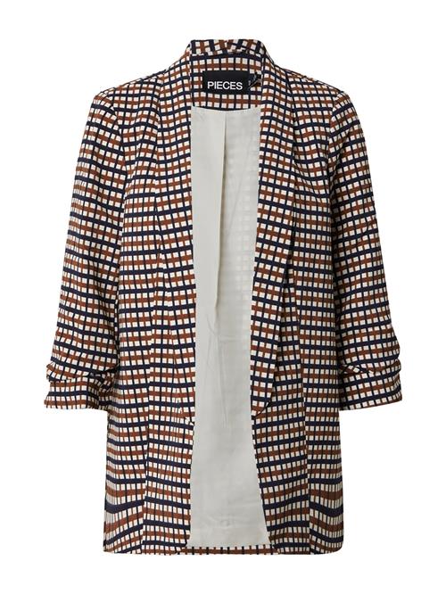 PIECES Blazer 'PCBOSS'  mørkeblå / rustbrun / hvid