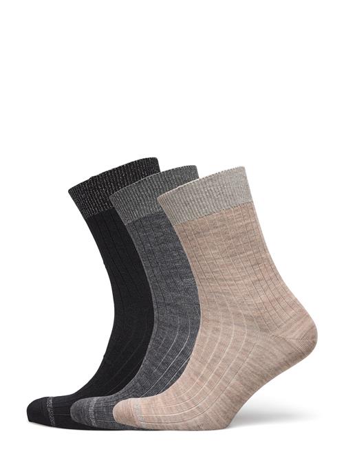 Erina Wool Rib Socks - 3-Pack Mp Denmark Black