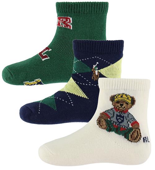 Polo Ralph Lauren Strømper - 3-pak - Hvid/Navy/Grøn