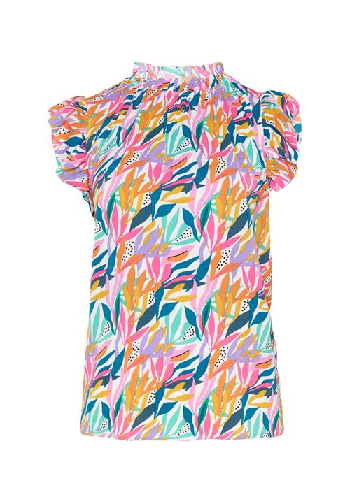 FELIPA Bluse 'Fashion Look'  turkis / orange / lyserød / hvid