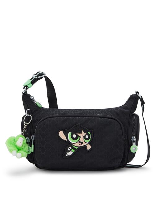 KIPLING Skuldertaske 'Gabbette'  beige / lysegrøn / sort / hvid