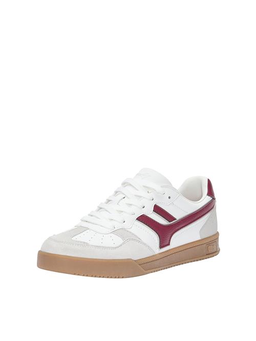Se Pull&Bear Sneaker low  vinrød / hvid / naturhvid ved About You