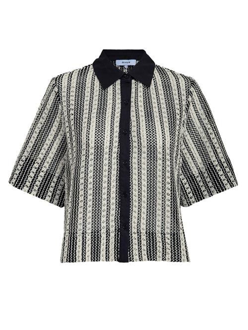 minus Bluse 'Nila'  lysebeige / mørkegrå / sort