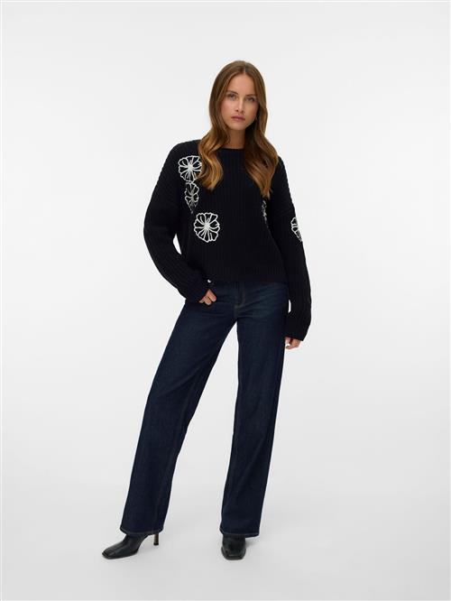 VERO MODA Pullover 'VMLaura'  sort / hvid