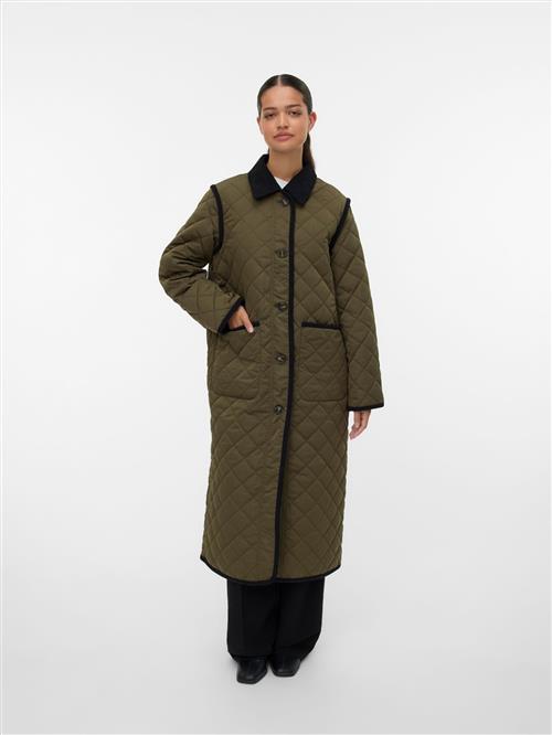 VERO MODA Overgangsfrakke  khaki / sort